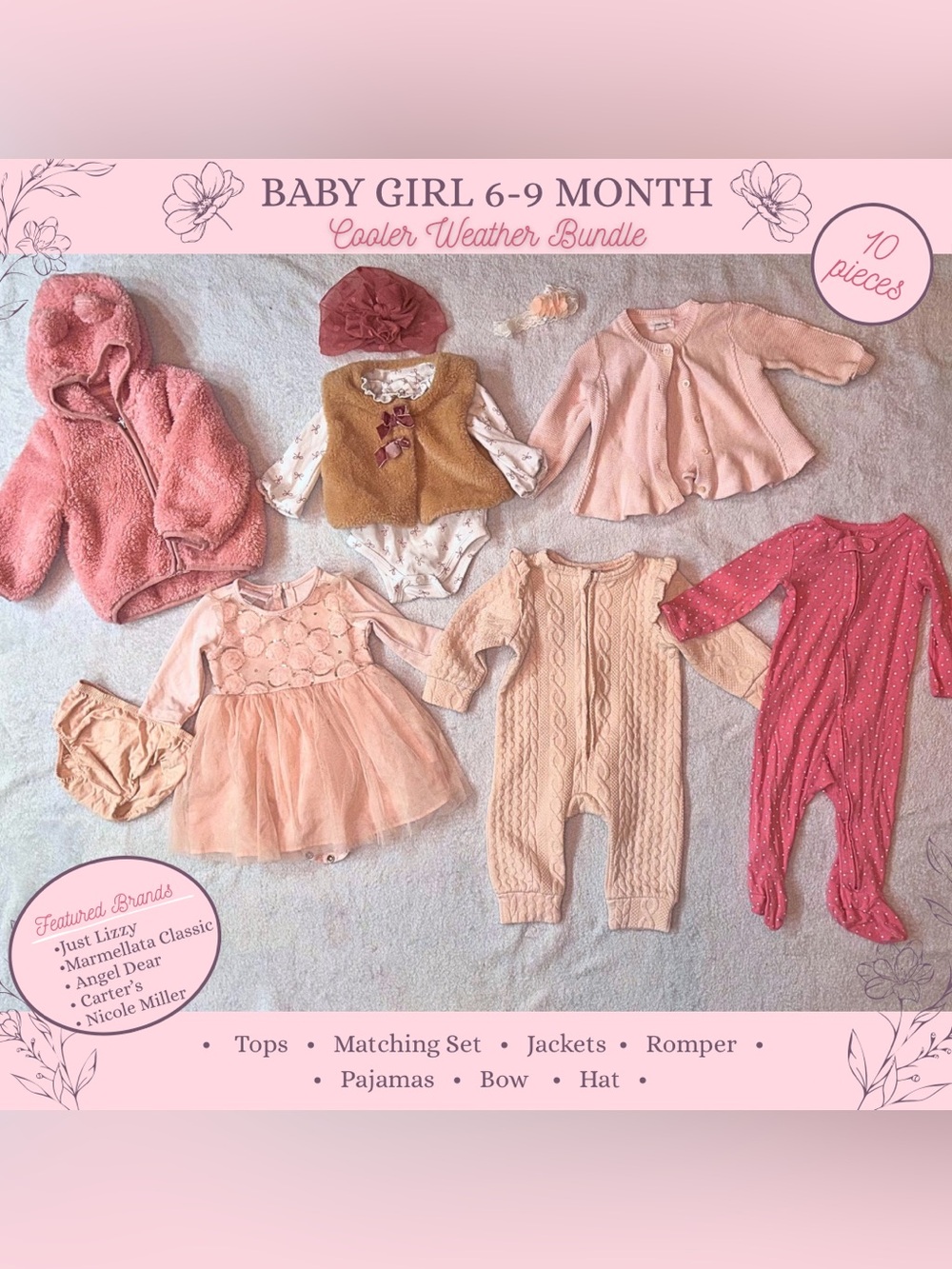 6-9 Month Girl Assorted Pink Baby Clothing Mix